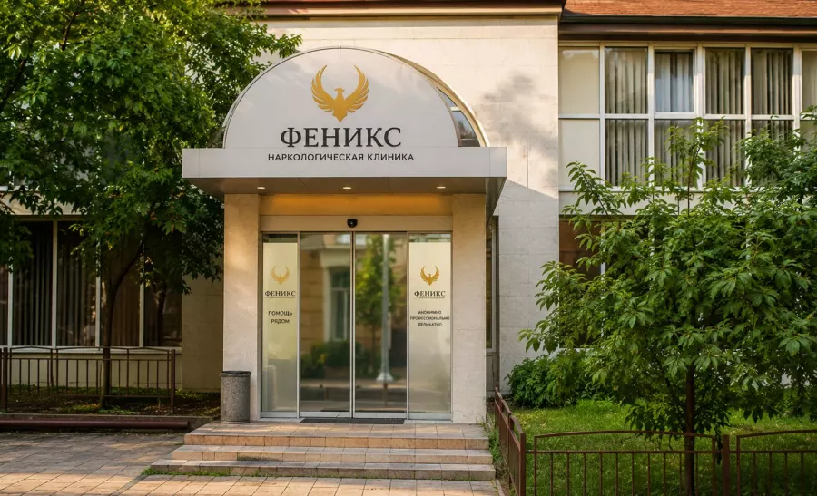 Вход в наркологическую клинику «Феникс» в Заволжье